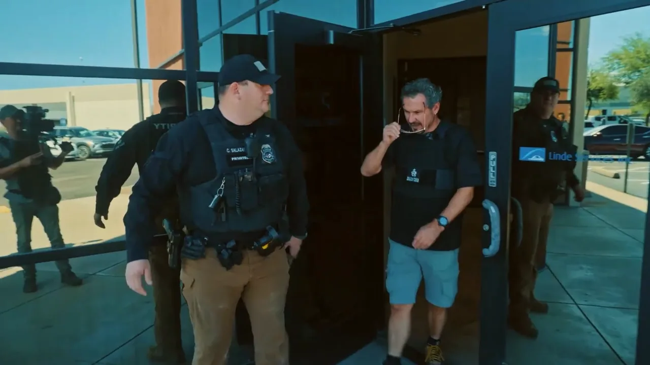 Privateer Security Forces appearing with host Axel Daeseleire during filming in Arizona