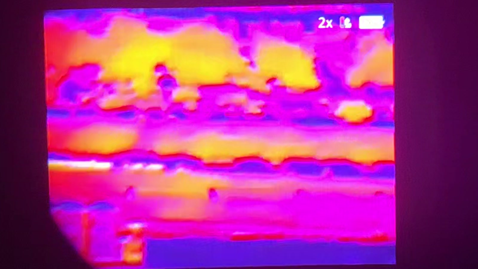 Thermal observation view recorded during Privateer’s construction-security operation at Mosaic Quarter
